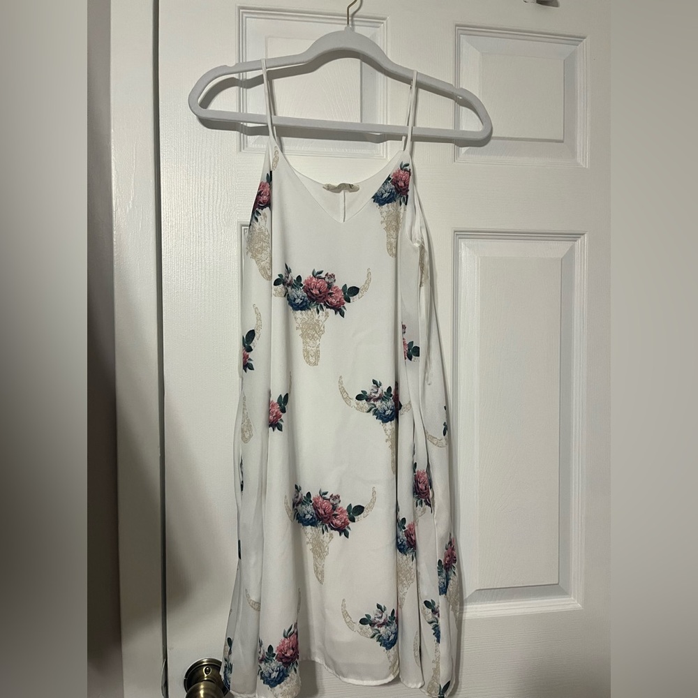 White Floral Shift Dress
